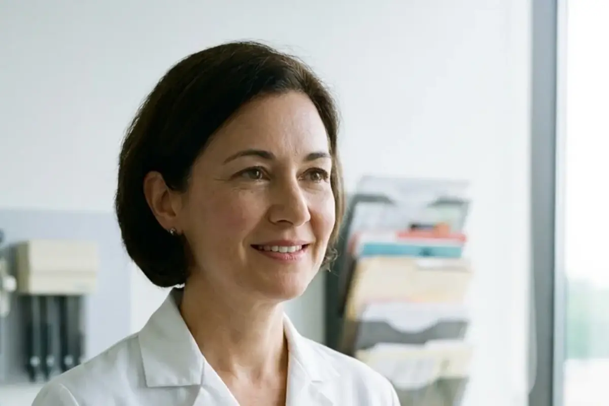 Consulta de dermatología médica en un consultorio.